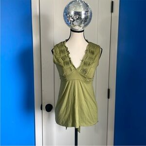Studio Y Olive Green Sleeveless Blouse